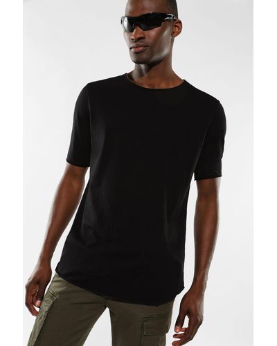 Imperial T-shirt pur coton uni à encolure ronde - Noir
