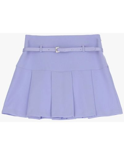 Imperial Mini-jupe corolle unie avec ceinture fine - Violet
