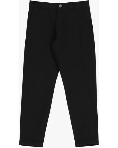 Imperial Pantaloni Slim-Fit Monocolour Con Tasche Verticali - Nero