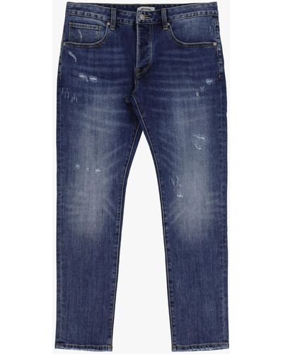 Imperial Jeans Slim-Fit Effetto Délavé Con Abrasioni - Blu