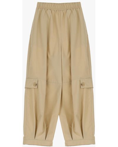Imperial Jupe-culotte pur coton à rabat boutonné - Neutre
