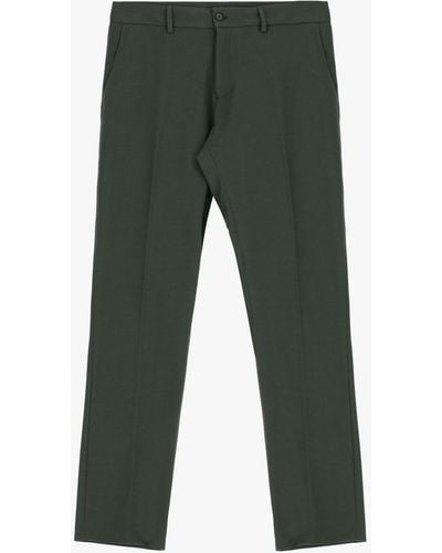 Imperial Pantaloni Slim-Fit Con Tasche Verticali E Piega Stirata - Verde