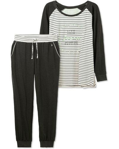 Sheego Pyjama set unifarben in Schwarz | Lyst DE