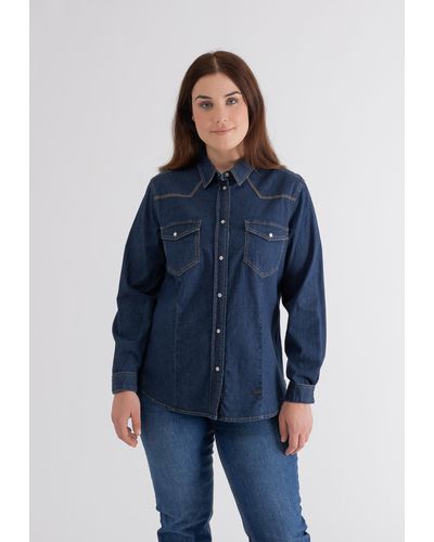 October Jeanshemd, im klassischen Design - Blau