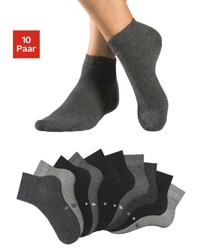 H.i.s. Basicsocken, (Packung, 7 Paar), mit eingestrickter farbiger  Spitzennaht in Schwarz | Lyst DE