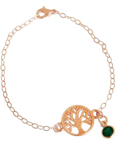 Gemshine Charm-Armband "YOGA Lebensbaum Charm Smaragd", Made in Spain - Mehrfarbig