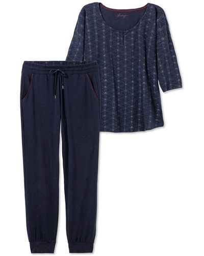 Sheego Pyjama set unifarben in Schwarz | Lyst DE