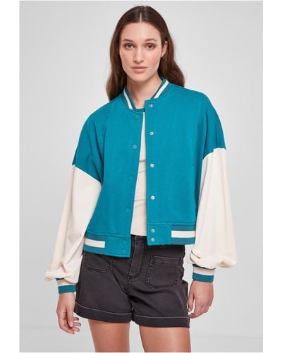 Urban Classics Sommerjacke Ladies Oversized Tone | (1- DE Terry College Jacket in Natur 2 Lyst St)