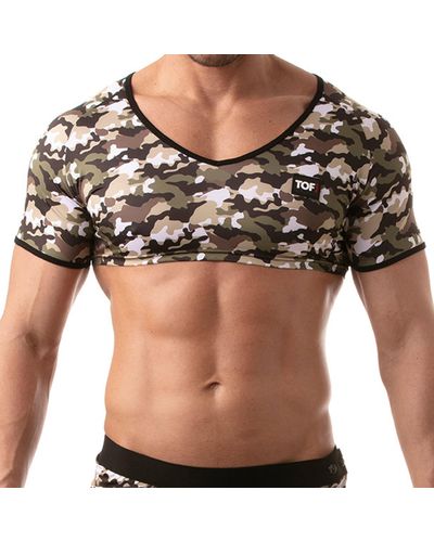 TOF T-Shirt Crop Iconic Camouflage - Noir