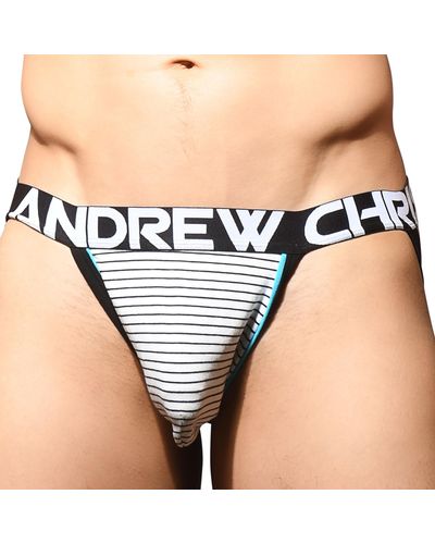 Andrew Christian Jock Strap Almost Naked Avalon Stripe - Blanc