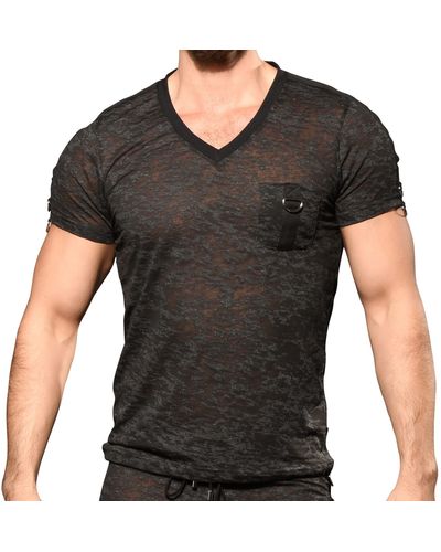 Andrew Christian T-Shirt Military Burnout - Noir