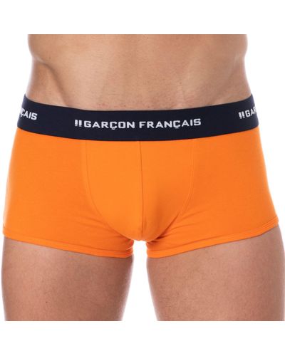 Garçon Français Boxer Court Coton Carotte - Orange