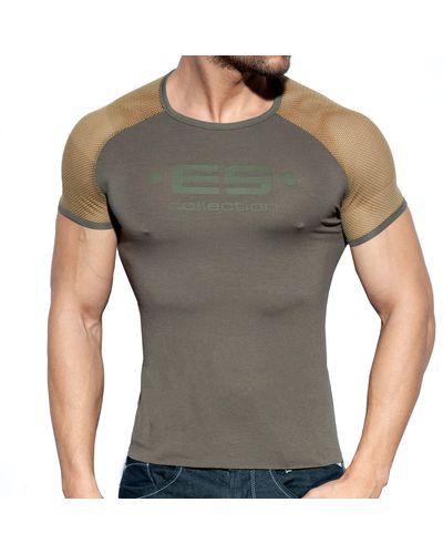 ES COLLECTION T-Shirt Raglan Mesh - Gris