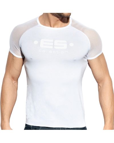 ES COLLECTION T-Shirt Raglan Mesh - Blanc