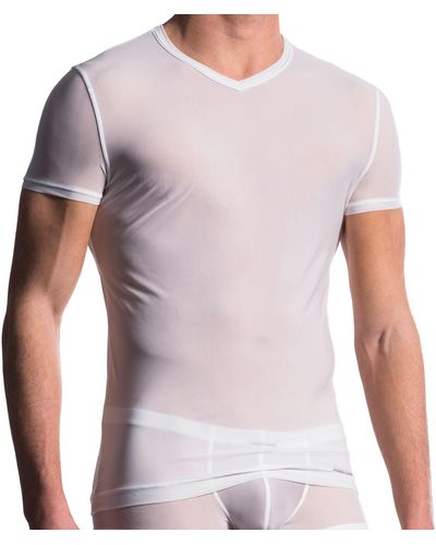 MANSTORE T-Shirt Col V M101 - Blanc