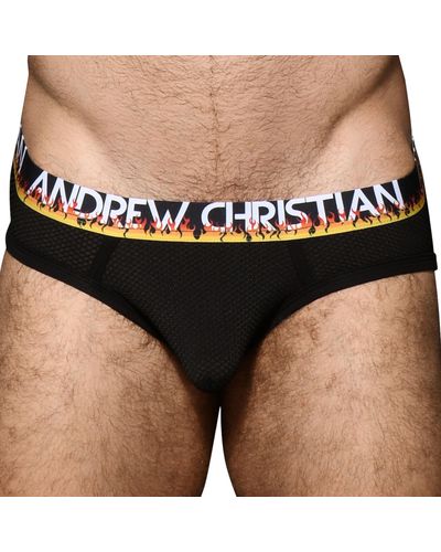 Andrew Christian Slip Almost Naked Flames Mesh - Noir