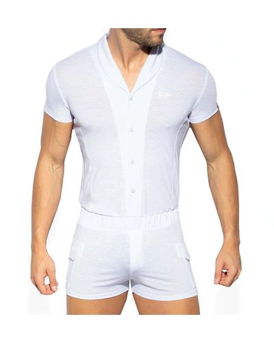 ES COLLECTION Body Manches Courtes - Blanc