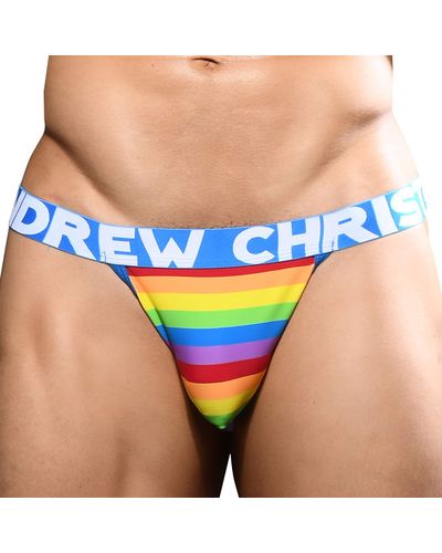Andrew Christian Jock Strap Almost Naked Pride Stripe Arc-en-Ciel - Bleu