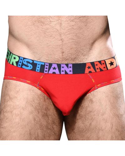 Andrew Christian Slip Almost Naked Coton Pride - Rouge