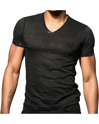 Andrew Christian T-Shirt Carbon Burnout - Noir