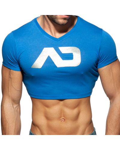Addicted T-Shirt Crop AD - Bleu