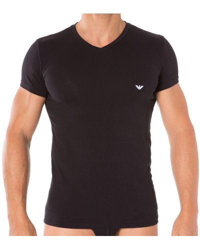 Emporio Armani T-Shirt V-Neck Stretch Cotton - Noir