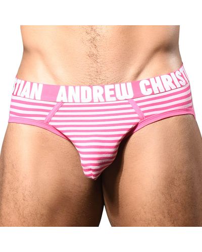 Andrew Christian Slip Almost Naked Ultra Pink Stripe - Violet