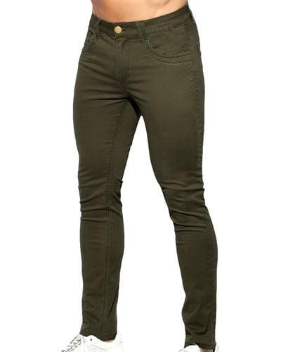 ES COLLECTION Pantalon Slim Fit - Vert