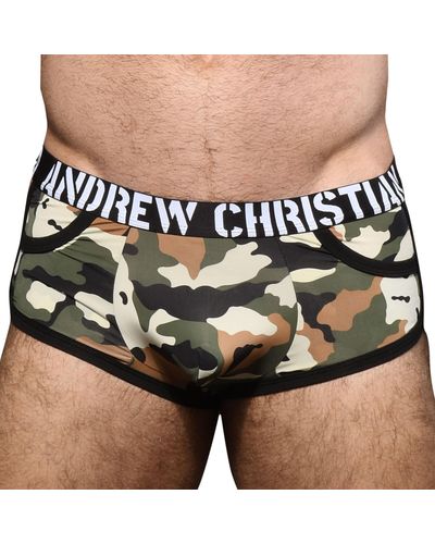 Andrew Christian Shorty Pocket Almost Naked Camouflage - Noir