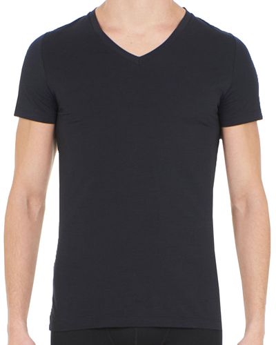 Hom T-Shirt Col V Suprême Coton - Noir