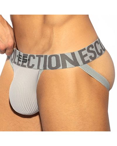 ES COLLECTION Jock Strap Bikini Recycled Rib - Gris