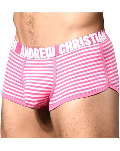 Andrew Christian Shorty Almost Naked ultra Pink Stripe - Rose