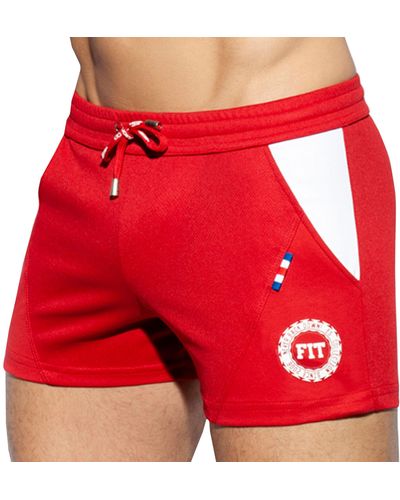 ES COLLECTION Short Court Fit Flag - Rouge