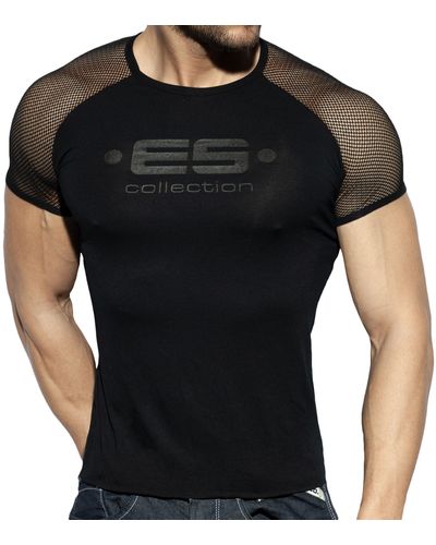 ES COLLECTION T-Shirt Raglan Mesh - Noir
