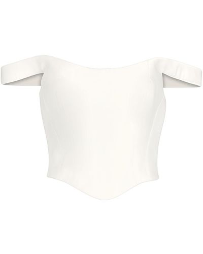 Rozie Corsets Off-the-shoulder Satin Corset Top - White