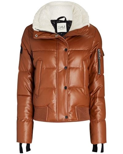 S13 uptown matte chelsea water repellent quilted coat with faux fur trim top