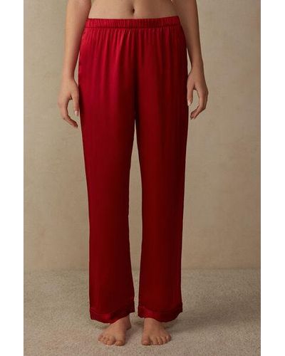 Intimissimi Pantalone Lungo in Raso di Seta - Rosso