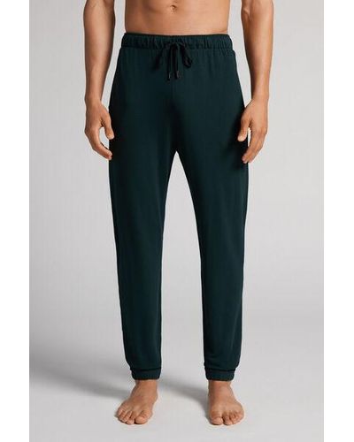 Intimissimi Pantalone Lungo Piquet in Soft Silk - Verde