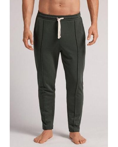 Intimissimi Pantalone Lungo in Felpa di Cotone con Nervatura - Verde