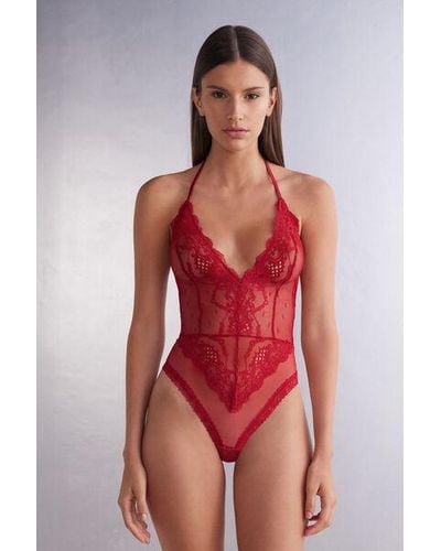 Intimissimi Body in Pizzo e Tulle Sinful Fantasies - Rosso