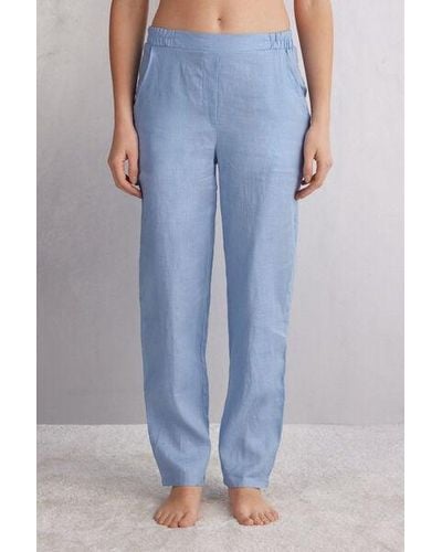 Intimissimi Pantalone in Tela di Lino - Blu