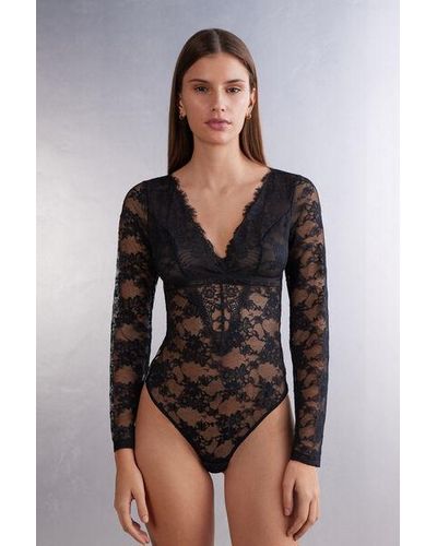 Intimissimi Body a Manica Lunga in Pizzo A Special Moment - Nero