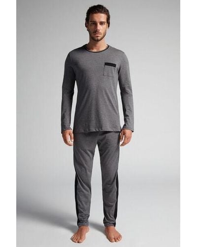 Intimissimi Pyjama Long en Coton Supima® Basique - Gris