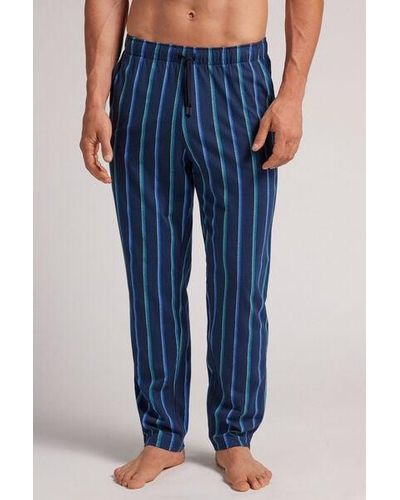 Intimissimi Pantalone Lungo Stampa Righe Blu/Azzurro in Cotone