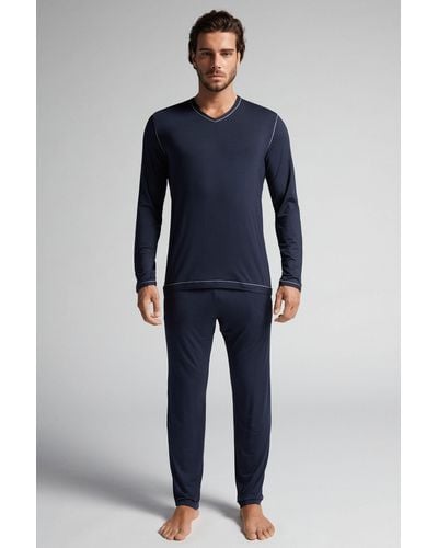 Intimissimi Pyjama Long en Micromodal - Bleu