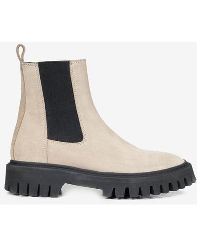 IRO BOOTS EN CUIR KOSMIC CHELSEA SUEDE - Blanc