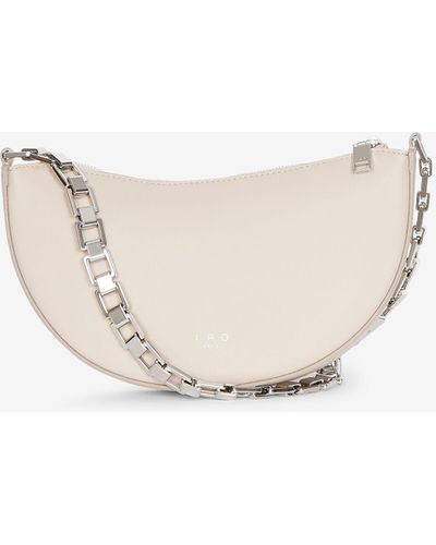 IRO Arc Clutch Leather Bag With Chain - Natural