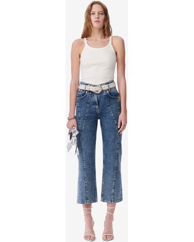 IRO Hanifi Cropped Cut-out Jeans - Blue