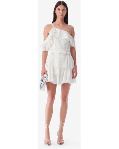 IRO Aira Ruffled Asymmetrical Miniskirt - White