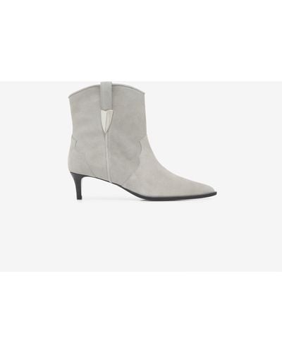 IRO Opale Suede Leather Ankle Boots - White